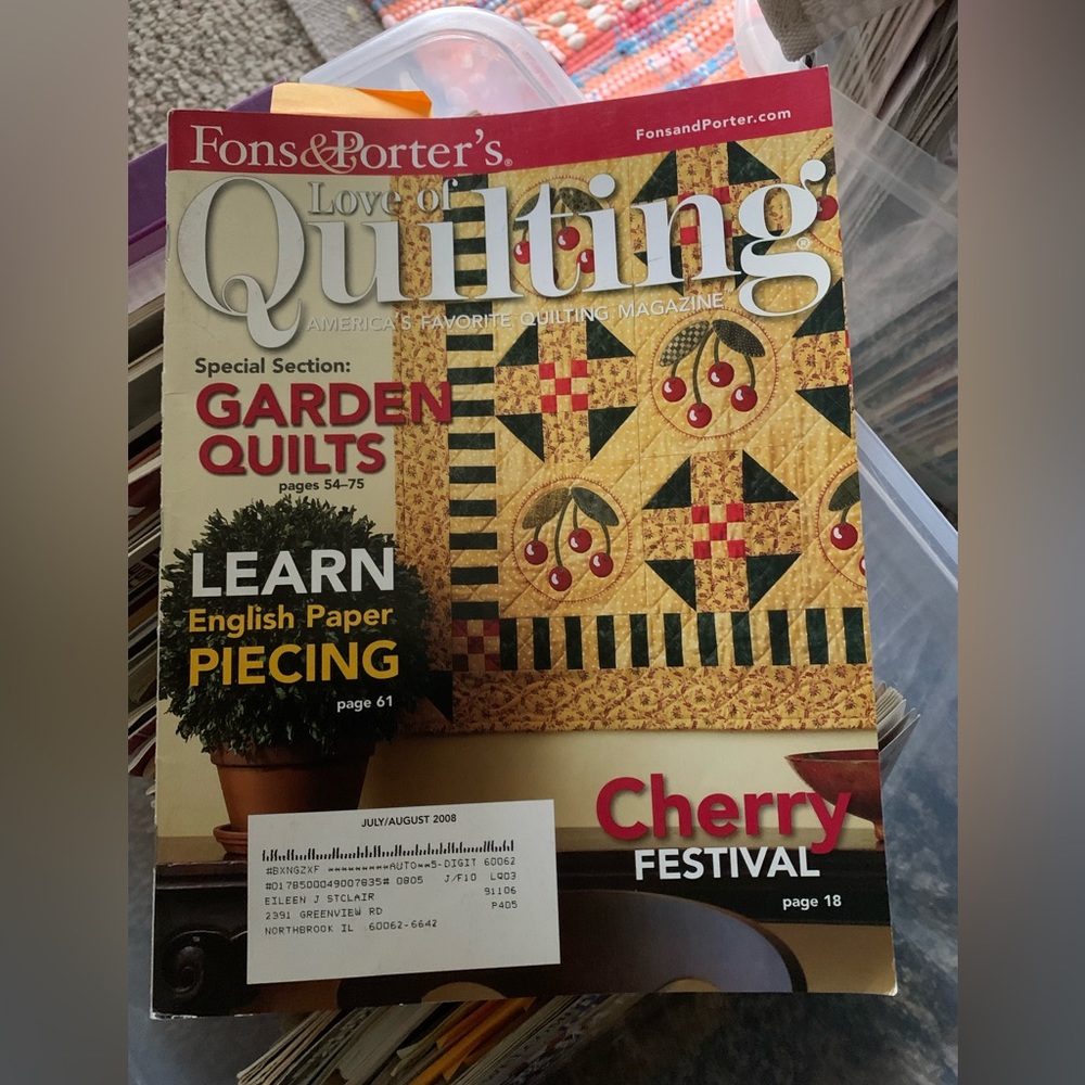 Love of Quilting magazine july august 2008